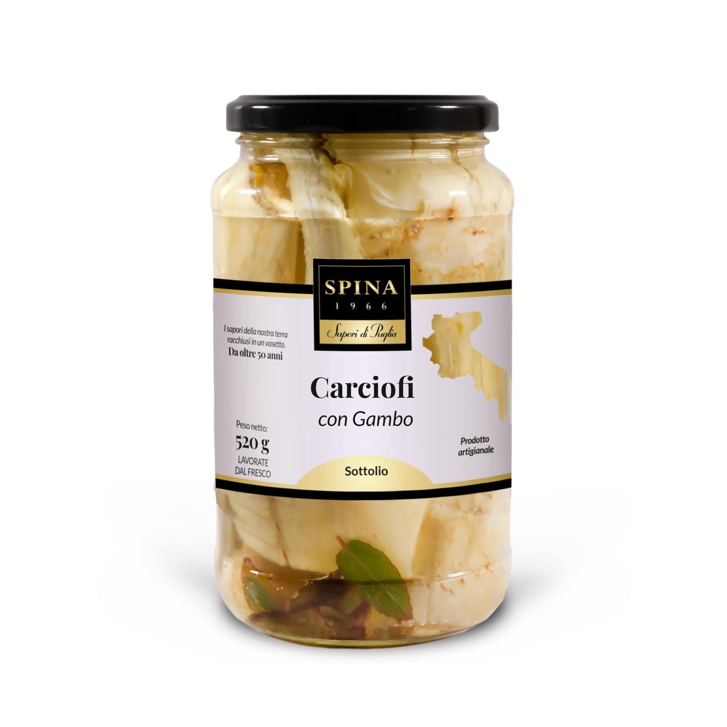 Carciofi con gambo alla crudaiola con menta 520 g