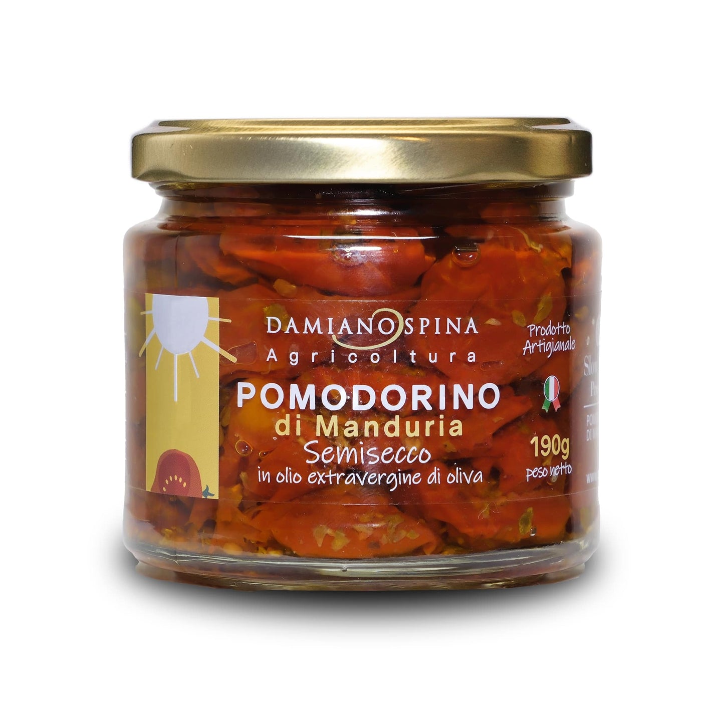 Pomodorino di Manduria Semisecco in olio evo Presidio Slow Food 190 g