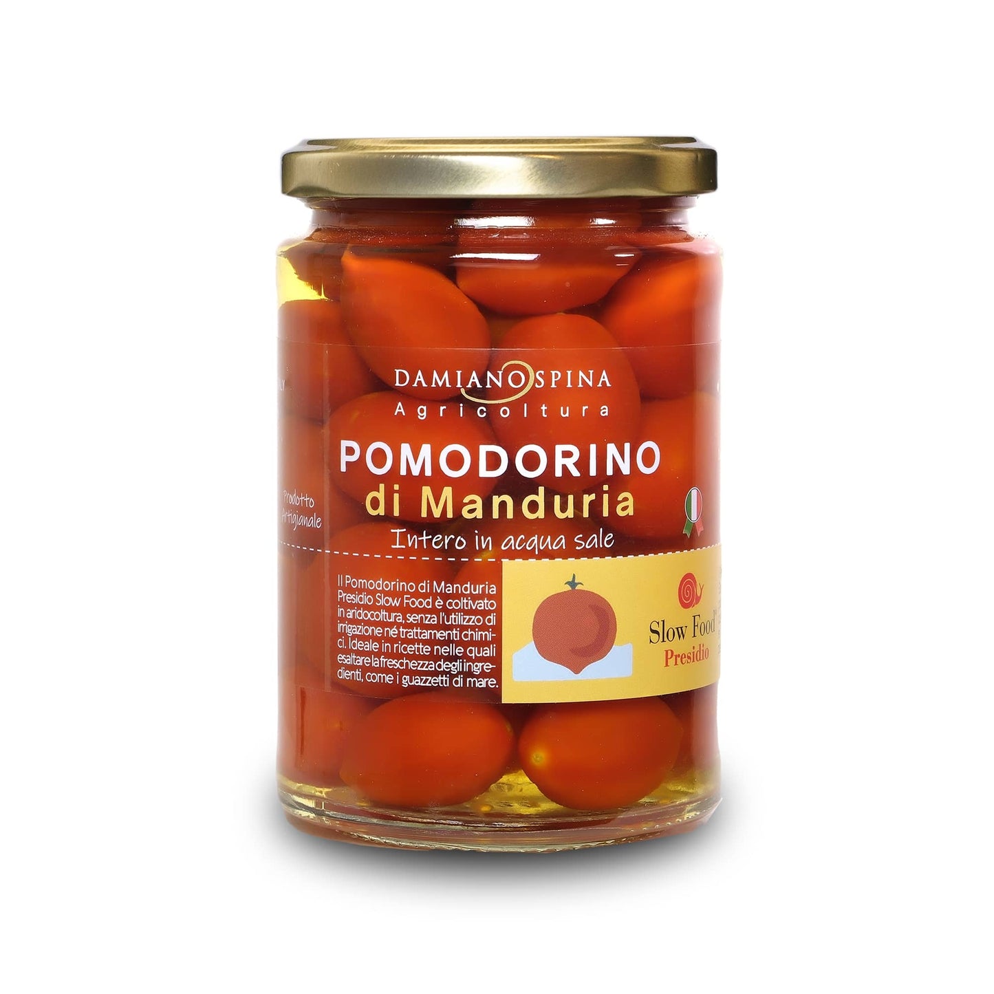 Pomodorino di Manduria Intero in Acqua e Sale Presidio Slow Food 330 g