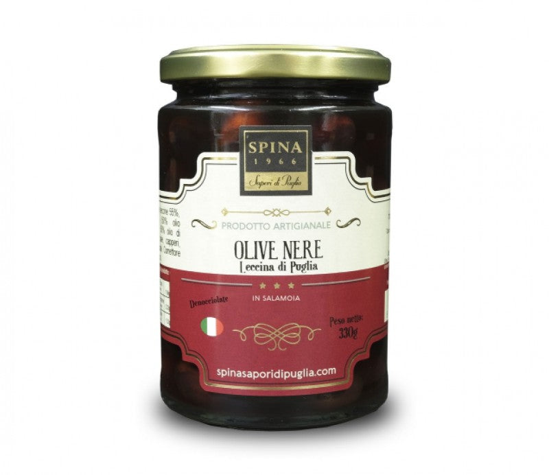Olive Nere Leccino di Puglia Denocciolate in salamoia 330 g