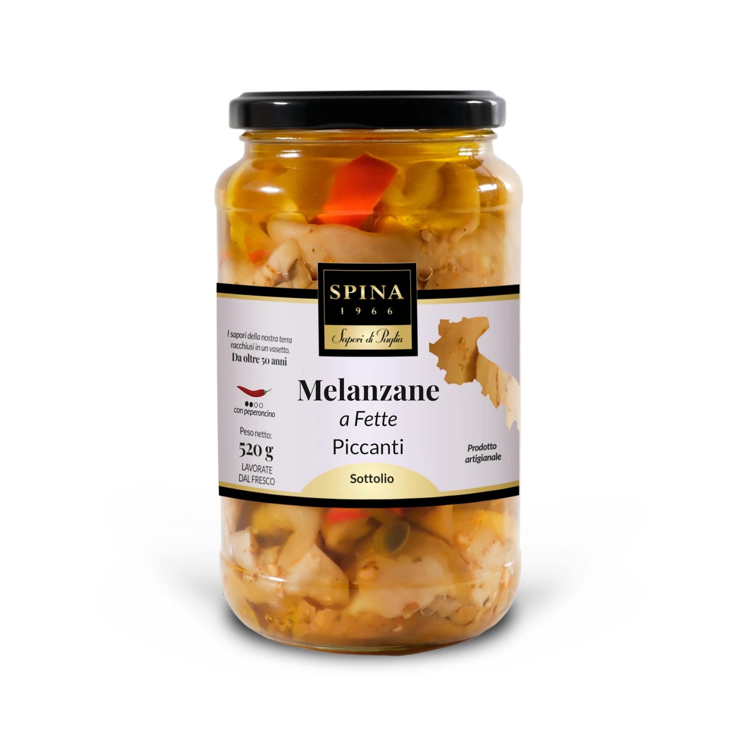 Melanzane a fette con peperoncino 520 g