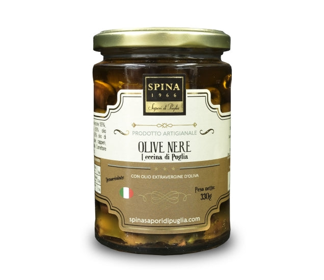 Olive Nere Leccino Di Puglia Denocciolate con olio evo 330 g