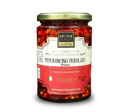 Peperoncino Trifolato Piccante con olio evo 330 g