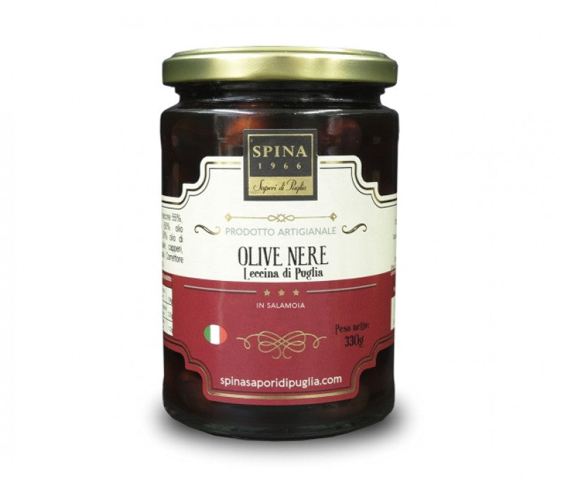 Olive Nere Leccino di Puglia Intere in salamoia 330 g